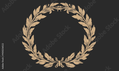 Elegant Baroque Laurel Wreath Frame Vector Illustration for Classic Design Projects