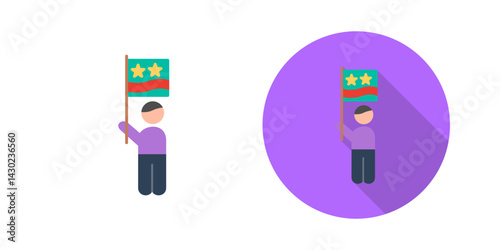 Raising Flag Vector Icon
