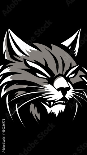 Wallpaper Mural Dynamic Wildcat Vector Logo Design for T-Shirt Graphics and Branding Torontodigital.ca