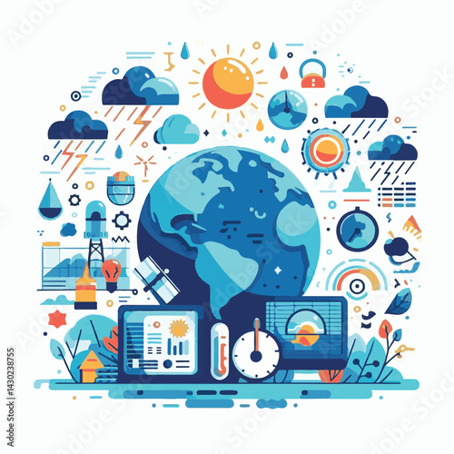 meteorology, weather, climate, earth, background, cloud, world, nature, forecast, environment, temperature, vector, season, day, illustration, meteorological, march, sun, poster, rain, world meteorolo