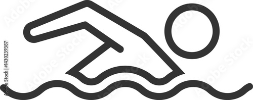 Health & Exercise Swimming Vector Icon - Aquatic Fitness