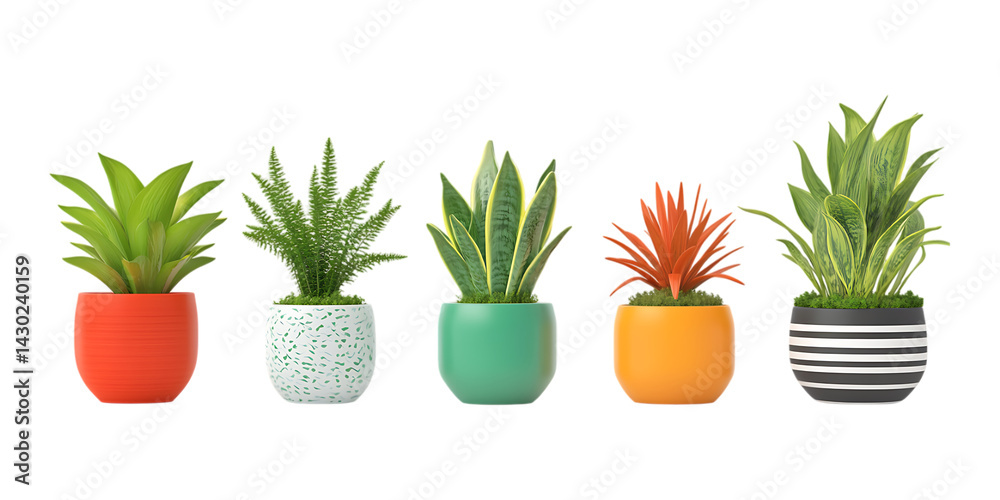 Fototapeta premium Potted Plants for Interior Decoration, Home Gardening, and Botanical Design Projects