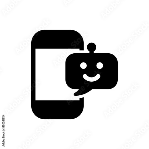 AI chat bot vector icon illustration	