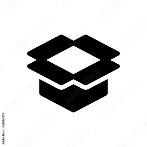 Empty open shipping box or unboxing vector icon. perfect for apps and websites
