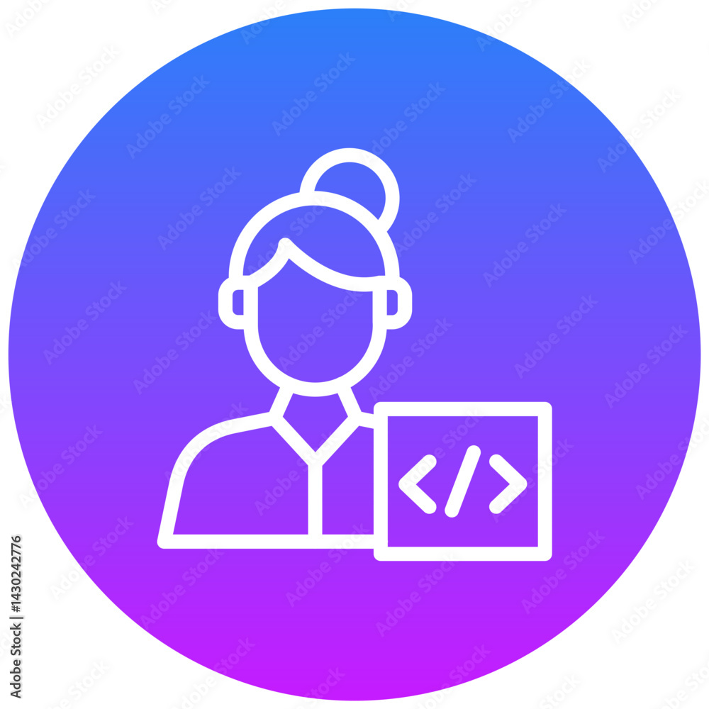 Web Developer Female Icon Web Developer Female Icon