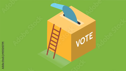 A voting box for elections, with a slot for inserting ballots, symbolizing democratic voting processes