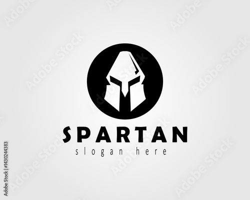 spartan helmet vector logo design illustration for company