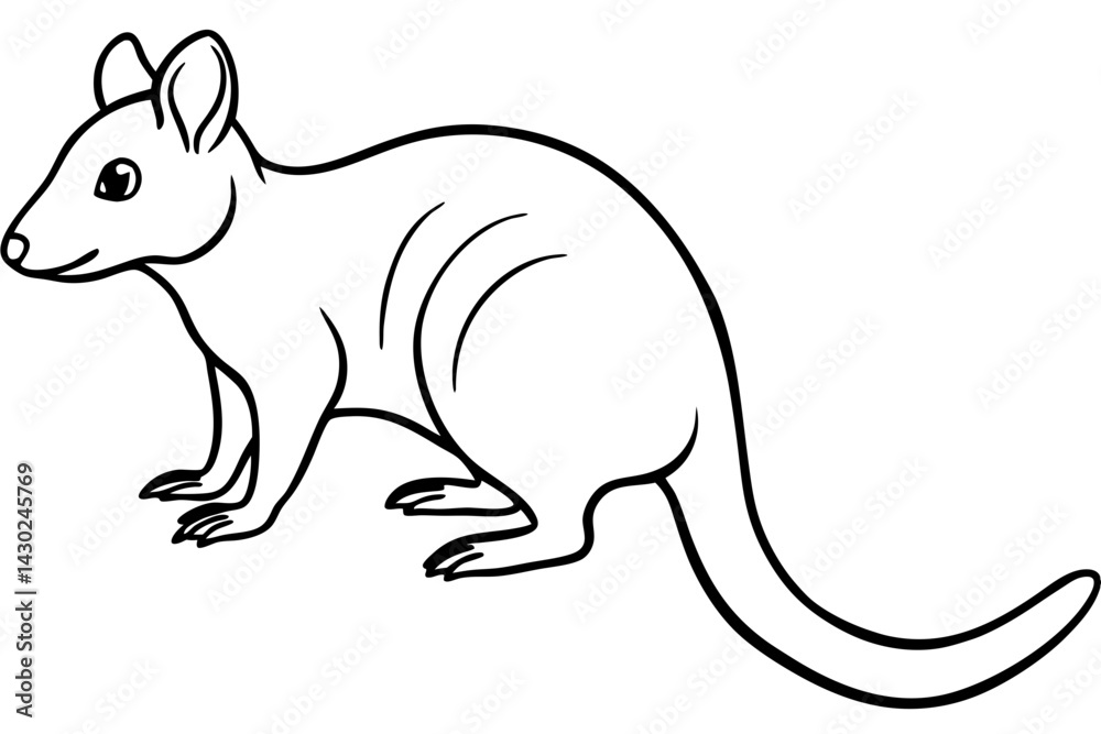 Fototapeta premium Quoll Outline Vector