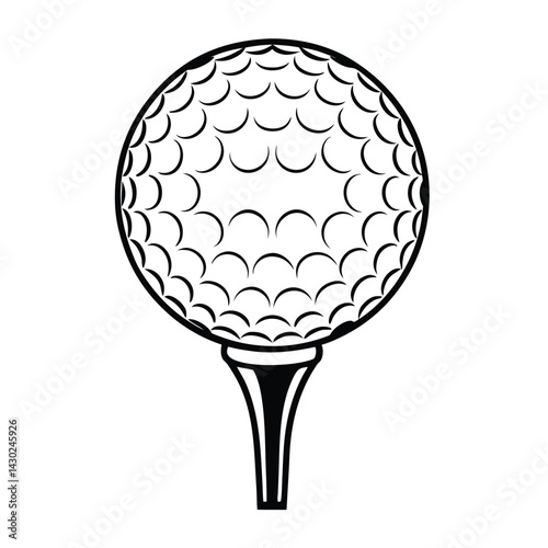 Black silhouette of a golf ball vector Art & Illustration