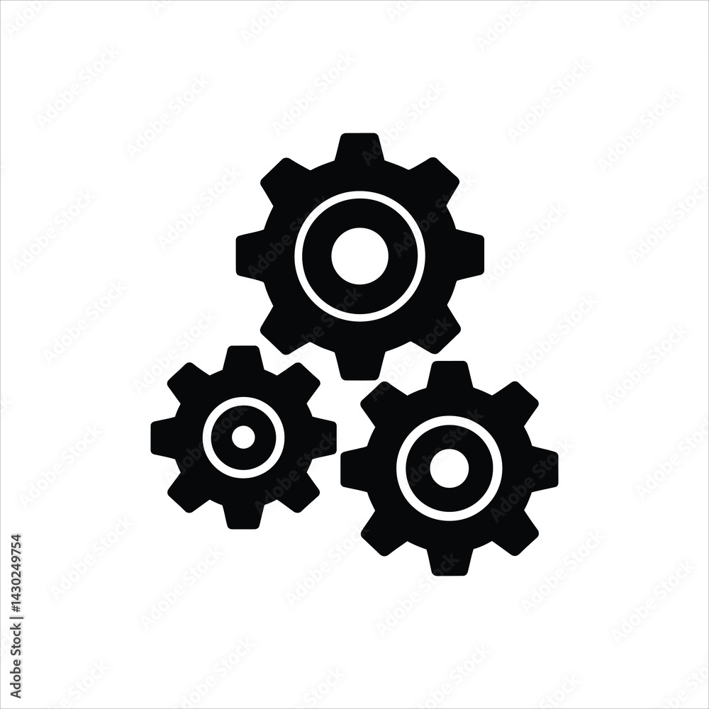 Interlocking Gears: An interconnected trio of stylized gears, showcasing the essential function of technology, innovation, and industrial machinery. Interlocking Gears: An interconnected trio of stylized gears, showcasing the essential function of technology, innovation, and industrial machinery.