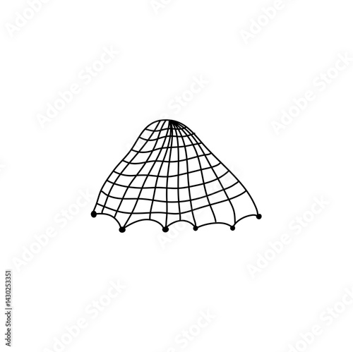Hand drawn fish net