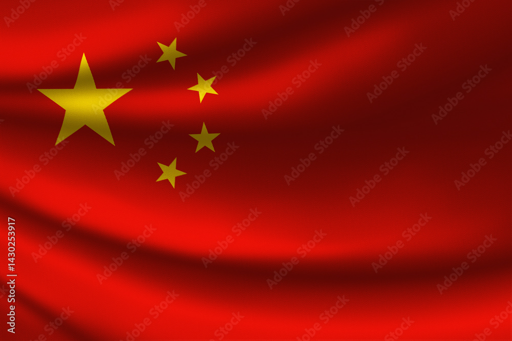 The National Flag of China with fabric The National Flag of China with fabric