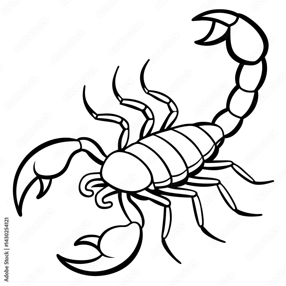 Fototapeta premium Elegant Scorpion Line Drawing