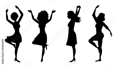 dancing girls silhouettes