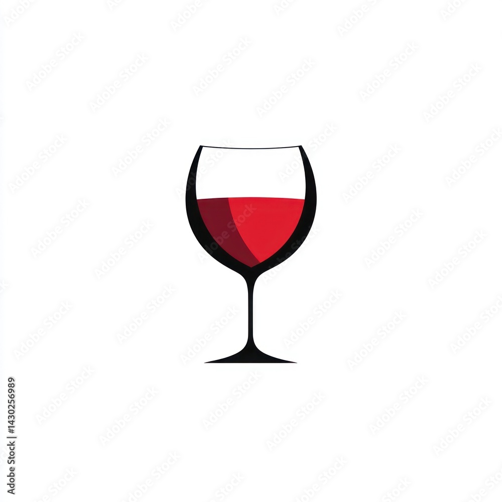 Empty wine glass, red wine, simple illustration, background is blank, for drinks design, or branding Empty wine glass, red wine, simple illustration, background is blank, for drinks design, or branding