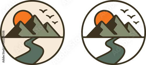 Mountain River Nature Adventure Logos