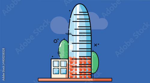 A landmark building isolated on a solid background, symbolizing architectural grandeur and cultural significance