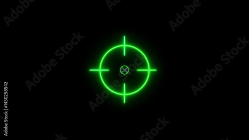Technology radar display with target in sight in center icon animation. Target, focus, indicate icon. sniper gun goal target symbol icon.