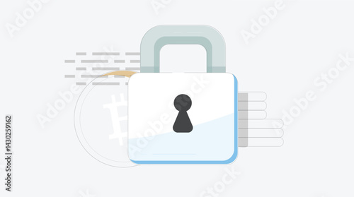 A simple lock icon isolated on a solid background, representing security and protection