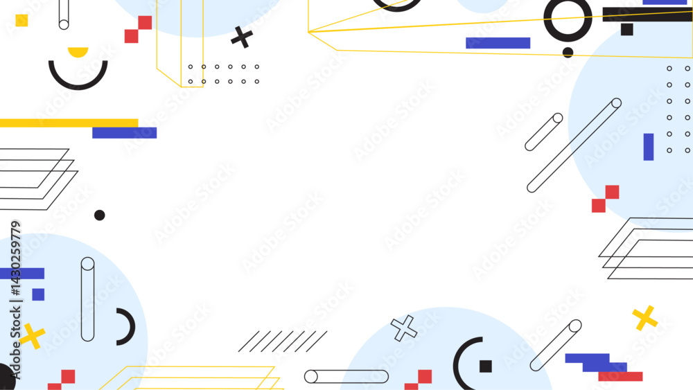 Flat Design Memphis Style Abstract Background Flat Design Memphis Style Abstract Background