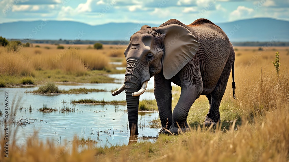 Fototapeta premium Elephant by River