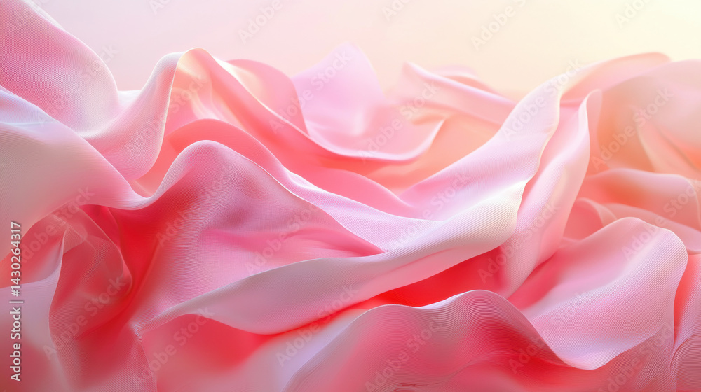 Obraz premium Soft Pink Silk Fabric Flowing Abstract Texture Background