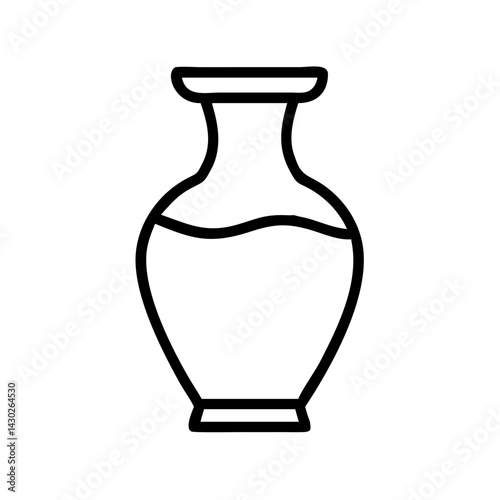 Classic ceramic vase icon in clean black outline