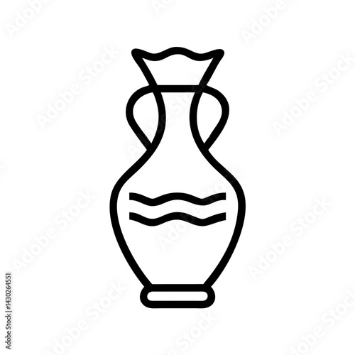 Decorative amphora vase icon in minimalist outline