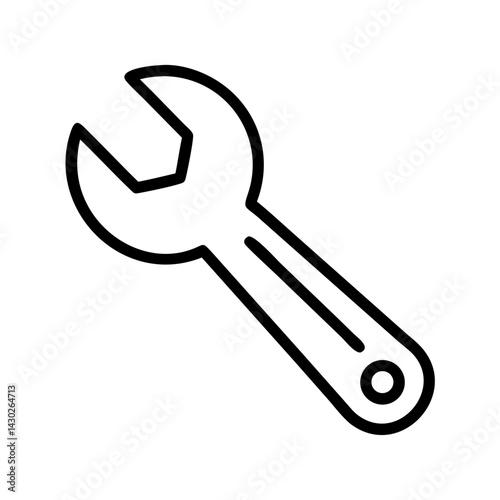 Spanner icon in minimal outline style for tool design