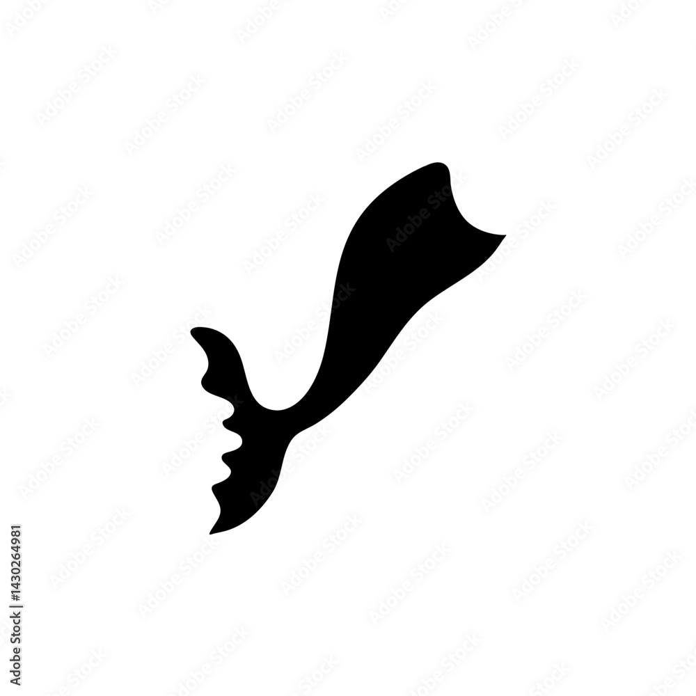 Fototapeta premium Mermaid tail silhouette icon