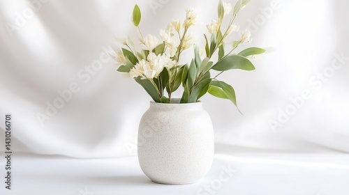 Wallpaper Mural Delicate white flowers in a textured vase.  Soft, elegant arrangement Torontodigital.ca
