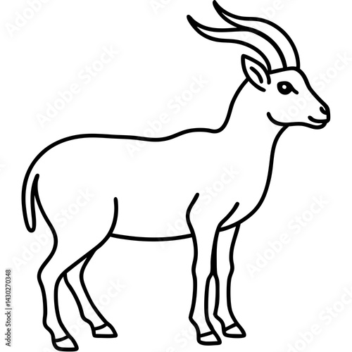 Ibex in a Single Stroke Vector Design