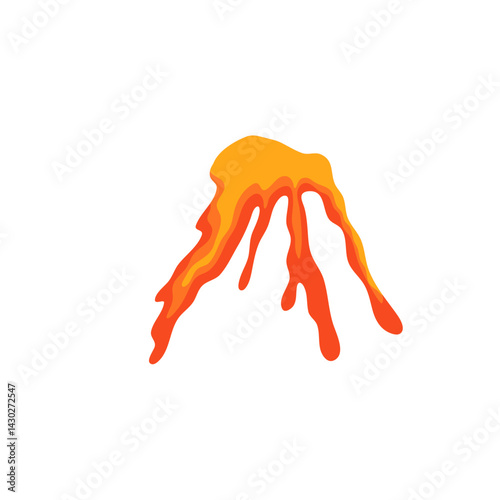 Hot magma volcano illustration 