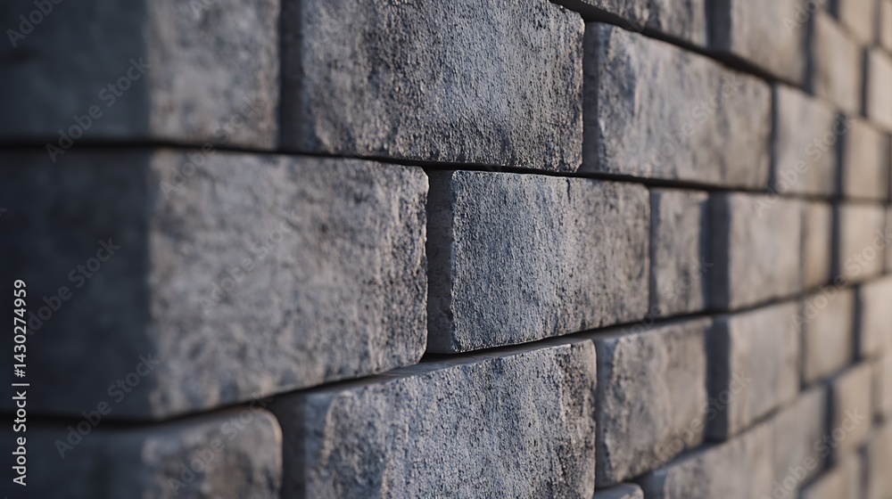Fototapeta premium Close-Up of Gray Brick Wall