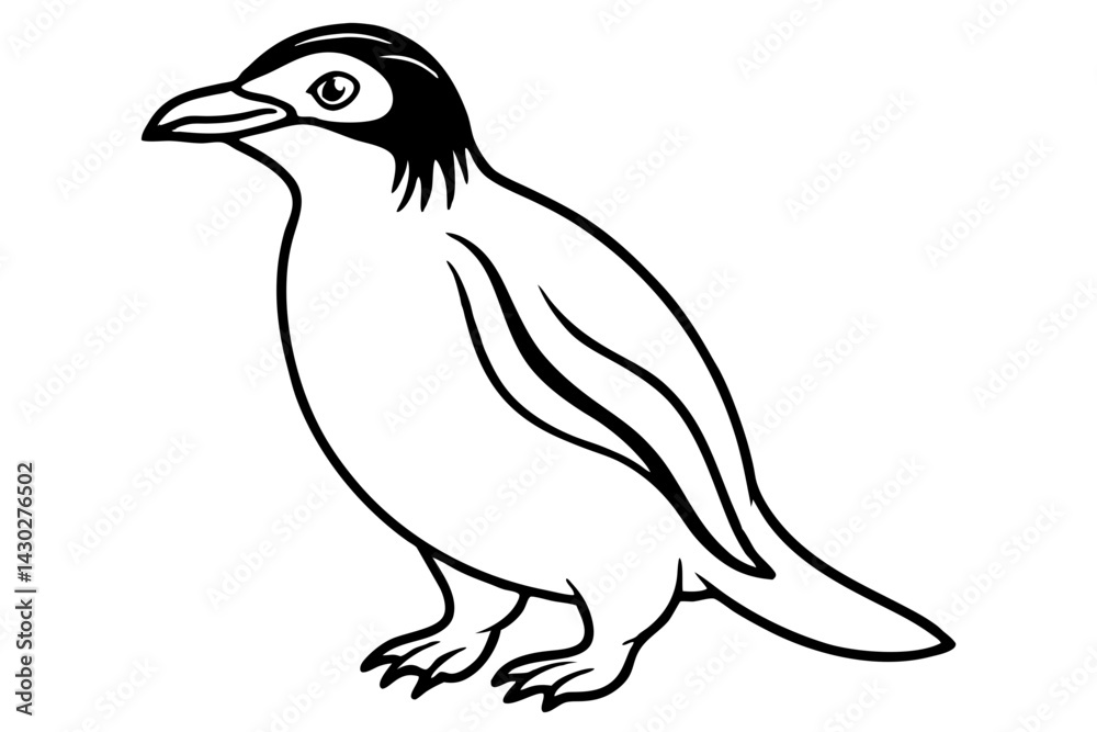 Fototapeta premium Rockhopper Line Art