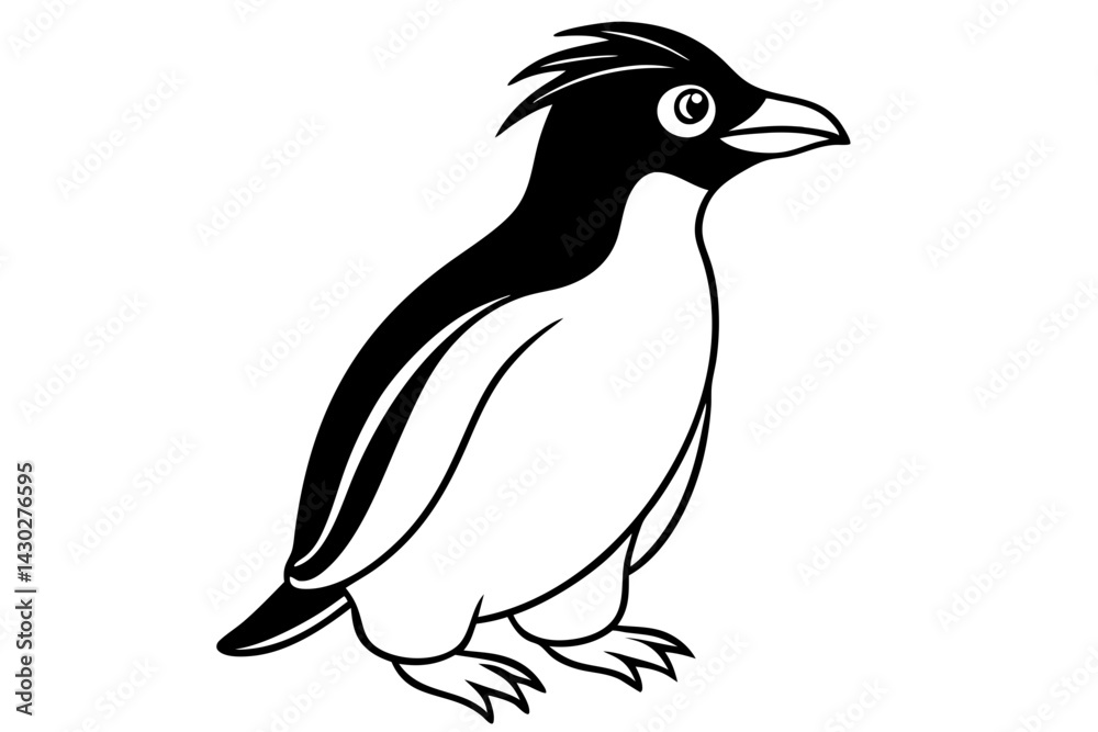 Fototapeta premium Rockhopper Line Art