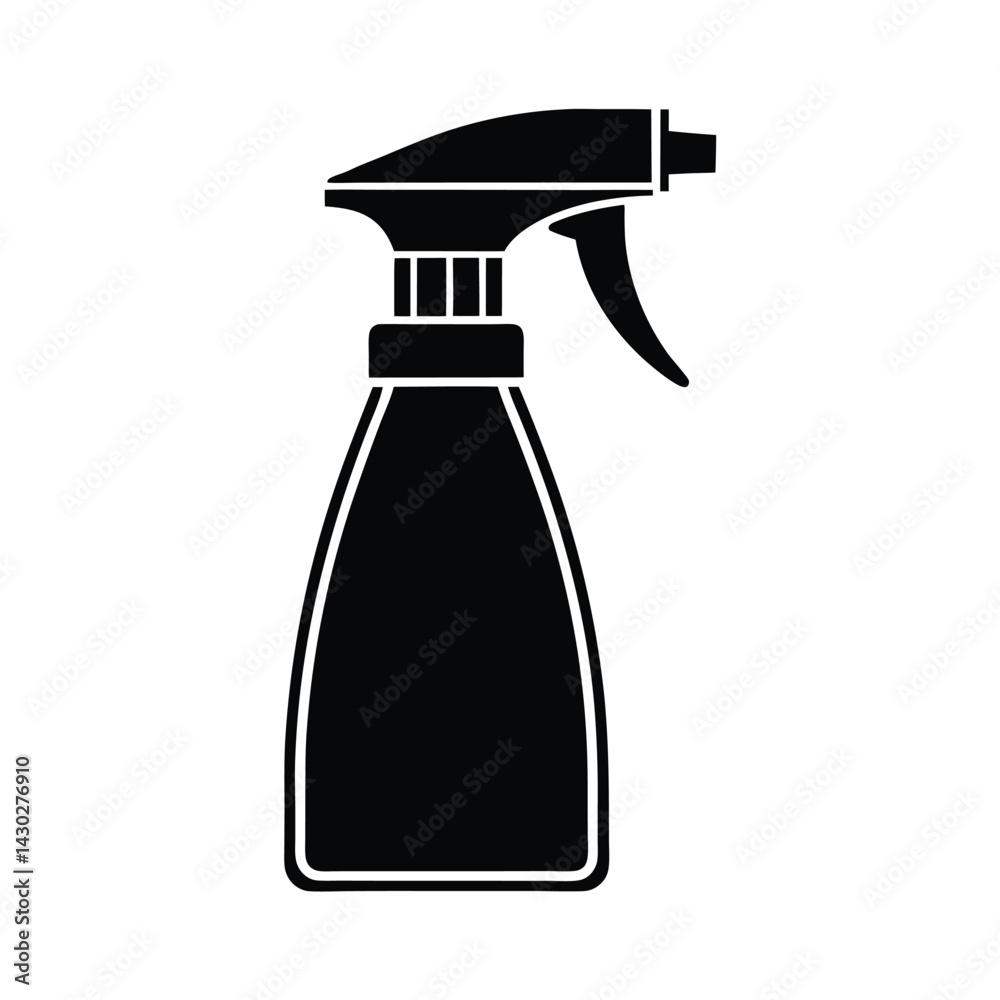 Silhouette of a spray bottle with a nozzle vector Art & Illustration Silhouette of a spray bottle with a nozzle vector Art & Illustration