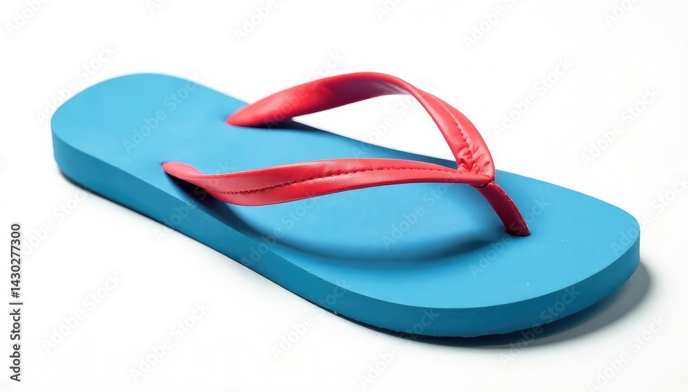 A single flip-flop isolated on a pure white background , clean, travel, footwear accessory A single flip-flop isolated on a pure white background , clean, travel, footwear accessory