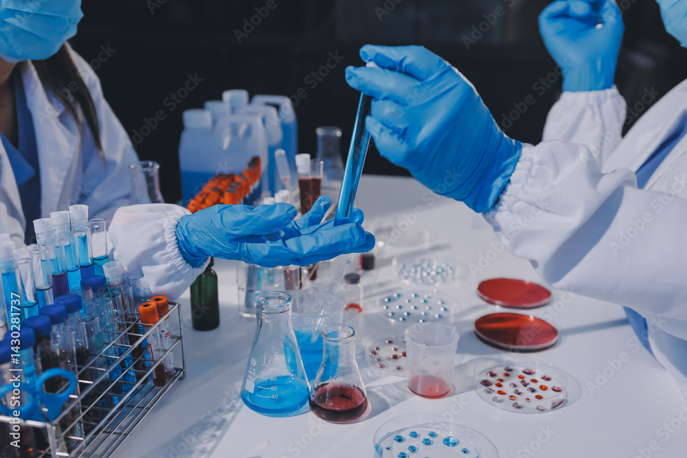 Fototapeta premium Researcher using a professional microscope