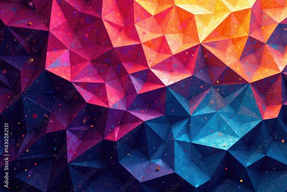 Intricate tessellation of geometric shapes in vibrant hues , bold, artwork