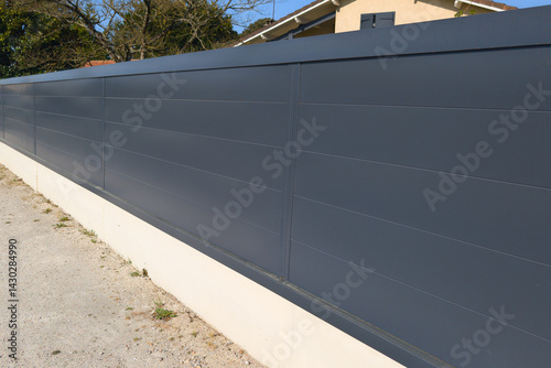 wall grey fence aluminium gray barrier modern house protect view home garden access view