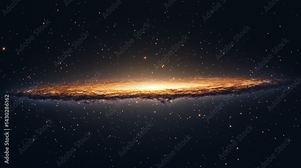 Cosmic Panorama: Edge-on Galaxy