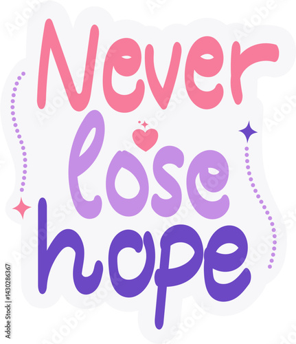 Never lose hope, Islamic Self Affirmation Stickers,  Journal Planners Stickers