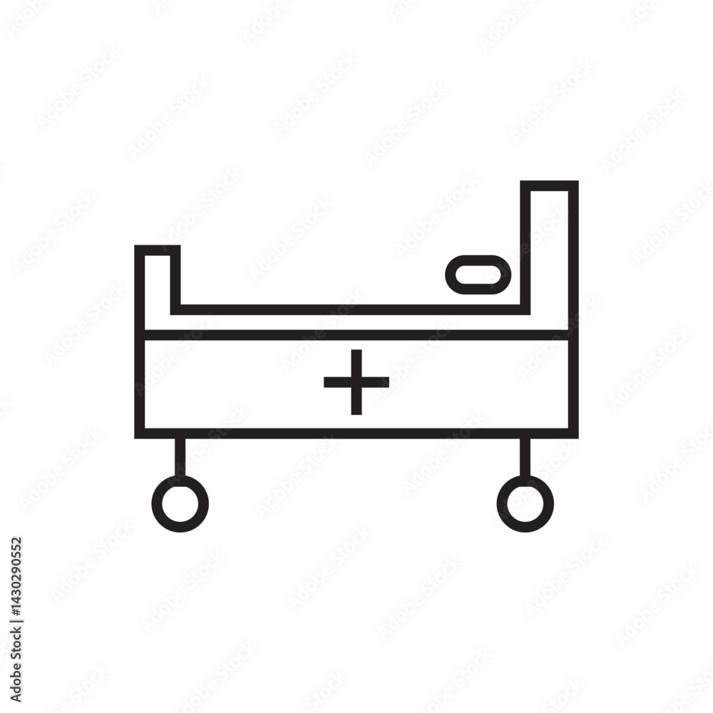 hospital bed icon editable outline stroke vector eps