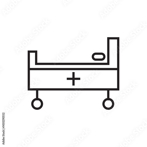 hospital bed icon editable outline stroke vector eps