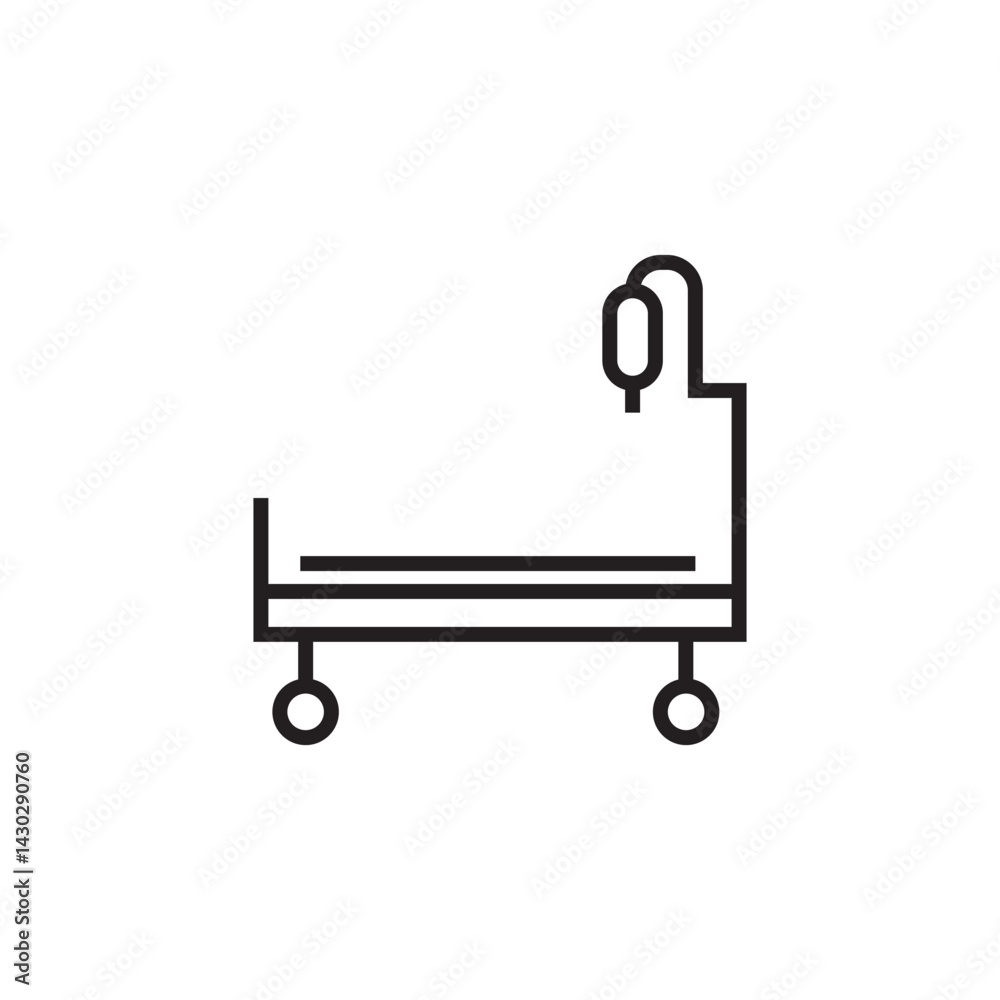 hospital bed icon editable outline stroke vector eps hospital bed icon editable outline stroke vector eps