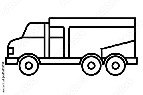 Pakistani Truck Art Panel Black And White Vector Illustration