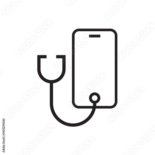 tele consultation doctor icon editable outline stroke vector eps
