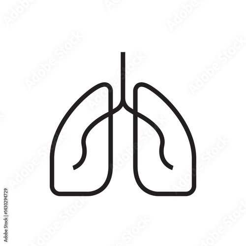 lungs icon editable outline stroke vector eps