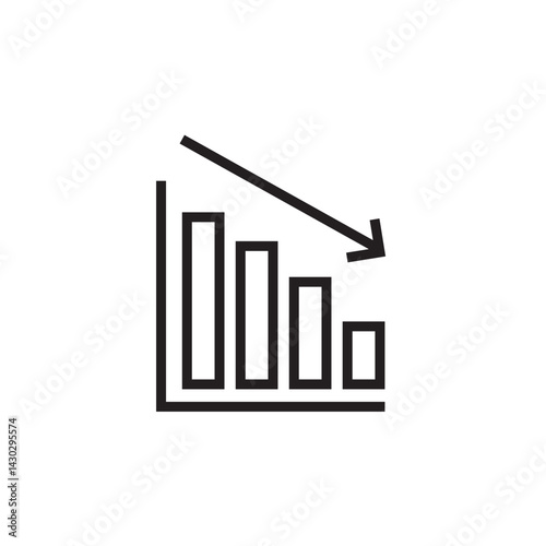 bar graph going down icon editable outline stroke vector eps